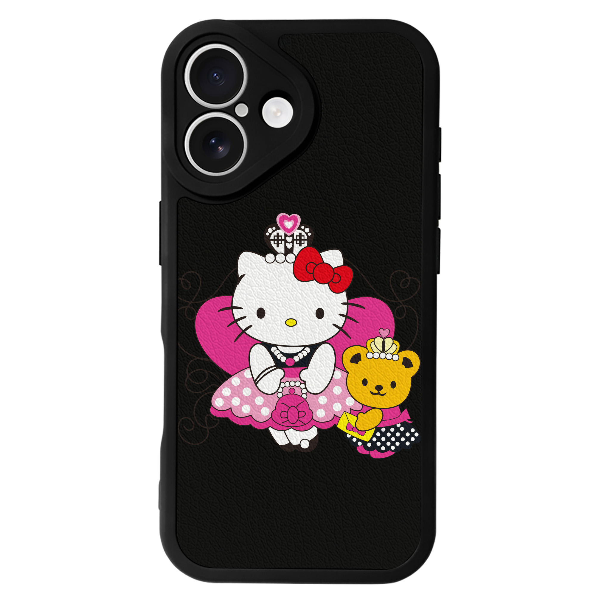 （画像用） Hello Kitty ハローキティ 【iPhone 16シリーズ対応】シリコンスマホケース（レザー調） 材質：シリコン
